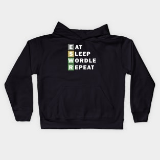 EAT SLEEP WORDLE REPEAT Kids Hoodie